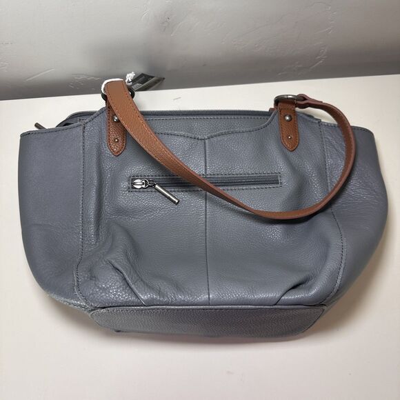 NWT The Sak Bolinas Leather Satchel in Dusty Blue $239 MSRP Everyday Tote - Picture 7 of 9